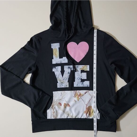 Realtree by Just Ginger Black Hooded Lightweight Women's Sweatshirt - Picture 4 of 10